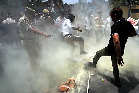 BJP protest against the Delhi Jal Board